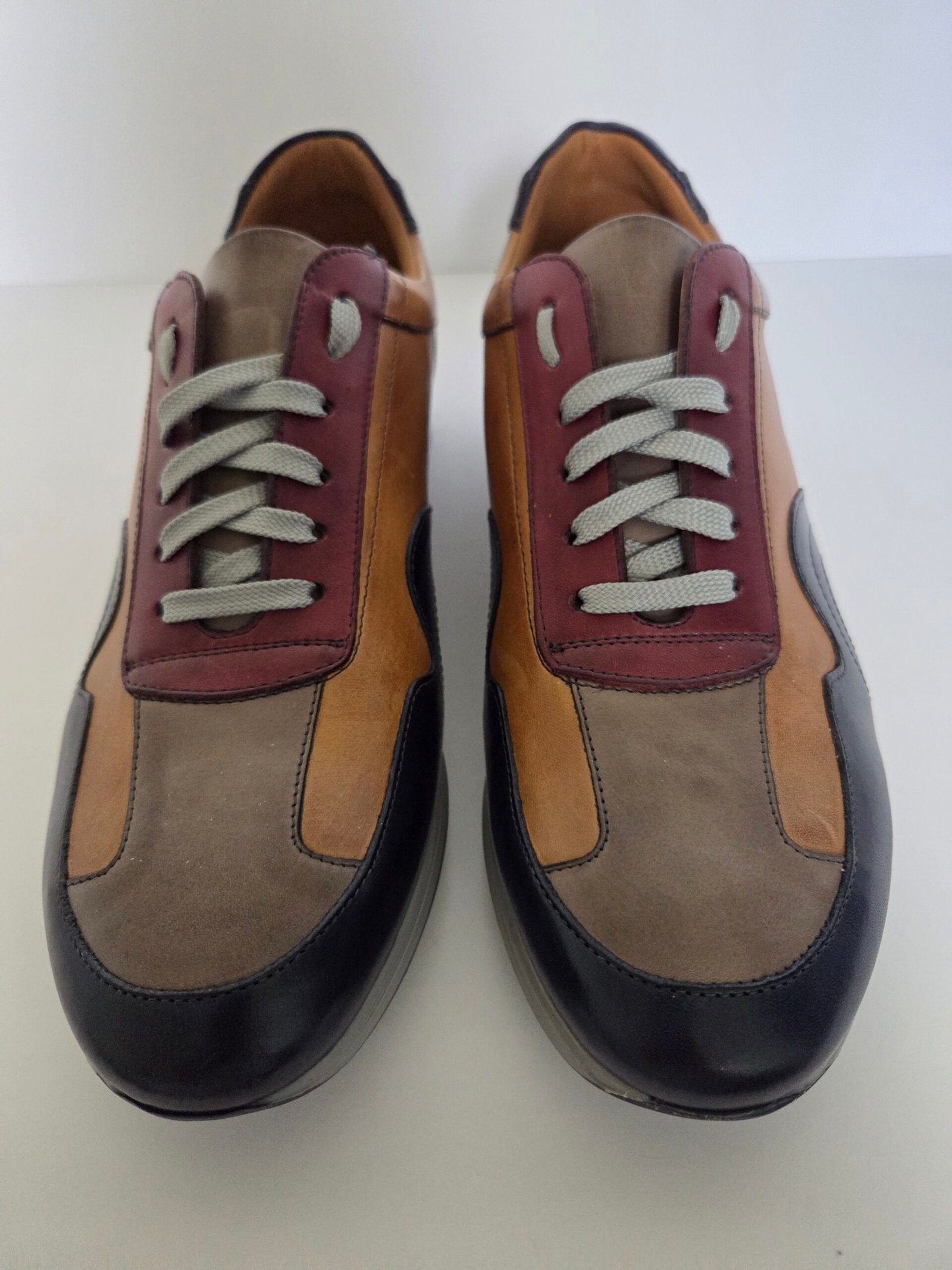 Paul Fredrick mens italian leather color block sneakers