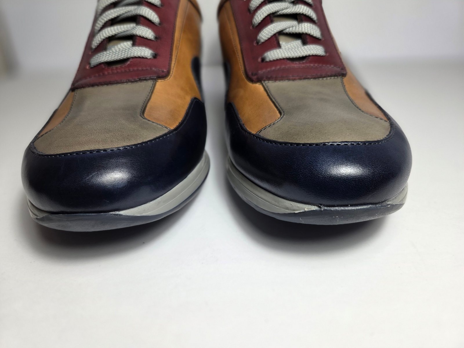 Paul Fredrick mens italian leather color block sneakers - Image 2