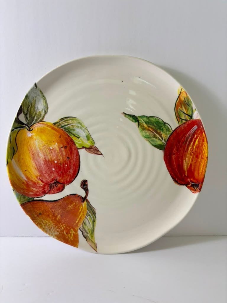 Netas Made in Italy Hand-Painted Fruit Decorative Salad/Dessert Plate