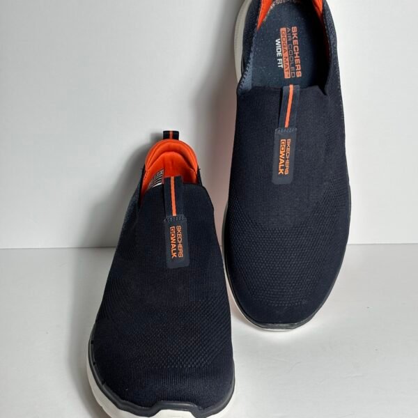 Skechers GOwalk Guide Fit Slip-On Walking Shoes Black Orange Men’s Comfort Sneakers