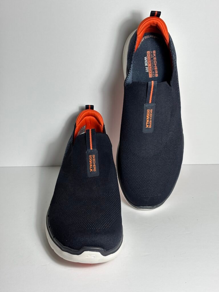 Skechers GOwalk Guide Fit Slip-On Walking Shoes Black Orange Men’s Comfort Sneakers