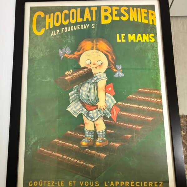 Framed Chocolat Besnier Le Mans French Vintage Advertising Poster Print AllPosters