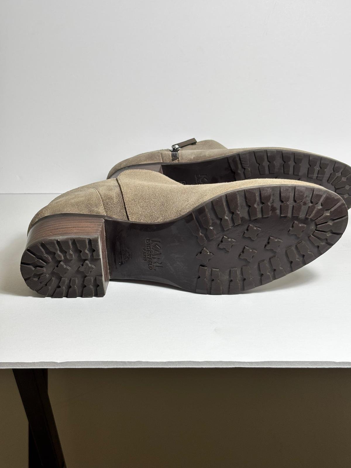 Karl Lagerfeld Paris Women's Taupe Suede Ankle Booties - Image 2