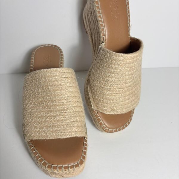 Nordstrom Rack Women's Natural Espadrille Wedge Slide Sandals