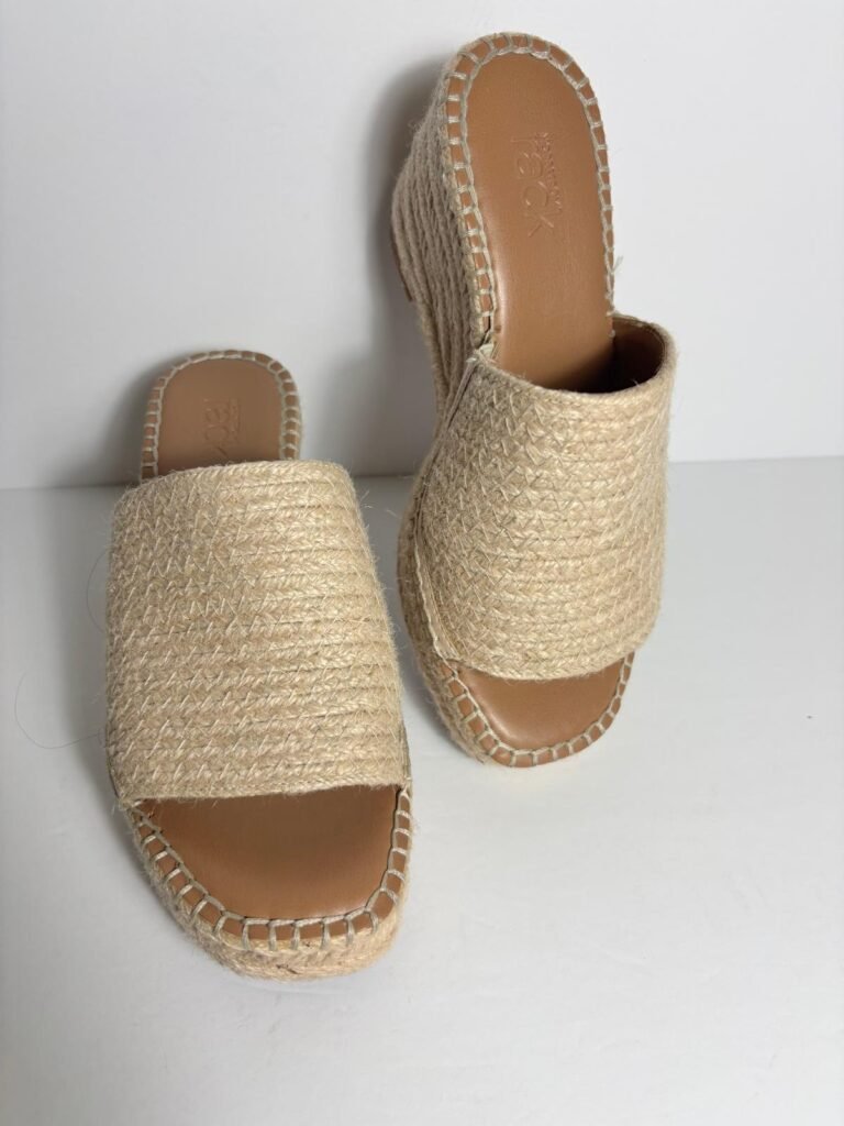 Nordstrom Rack Women's Natural Espadrille Wedge Slide Sandals