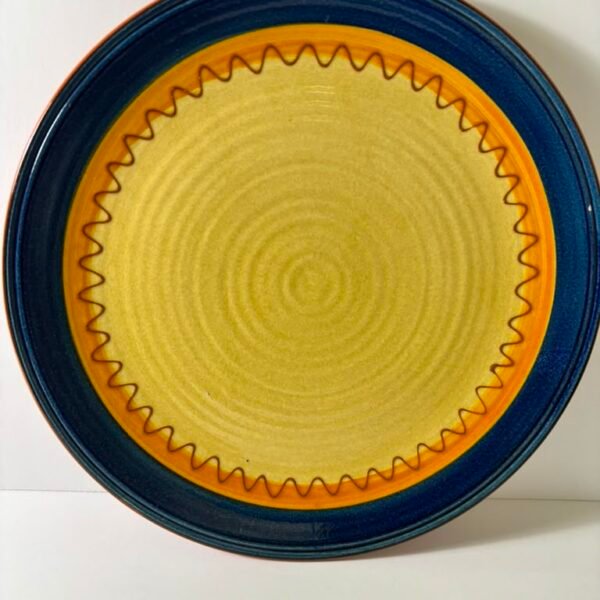 Molde Made in Portugal Blue & Yellow Stoneware Dinner Plate