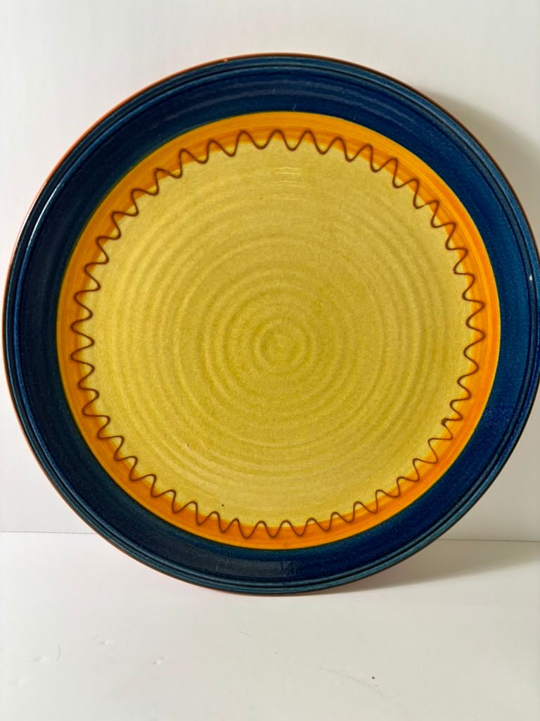 Molde Made in Portugal Blue & Yellow Stoneware Dinner Plate