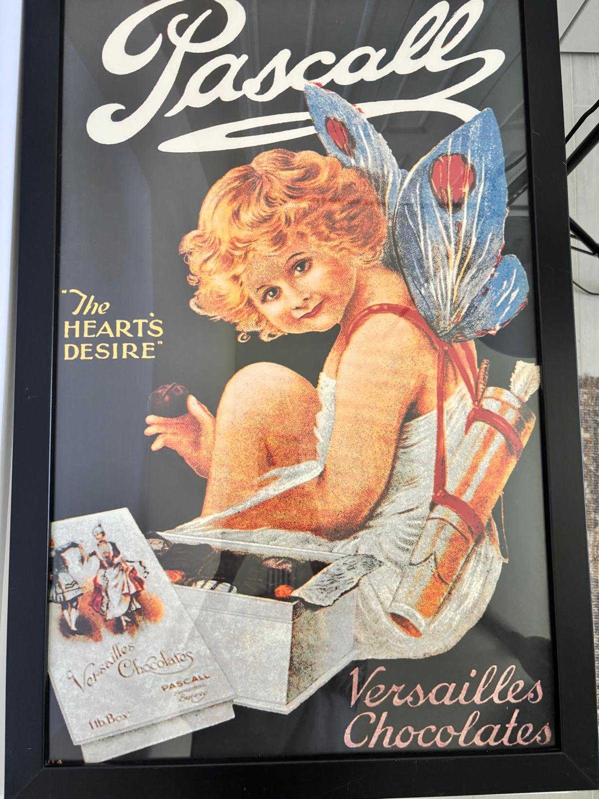 Framed Pascall "Versailles Chocolates" Vintage Advertising Poster