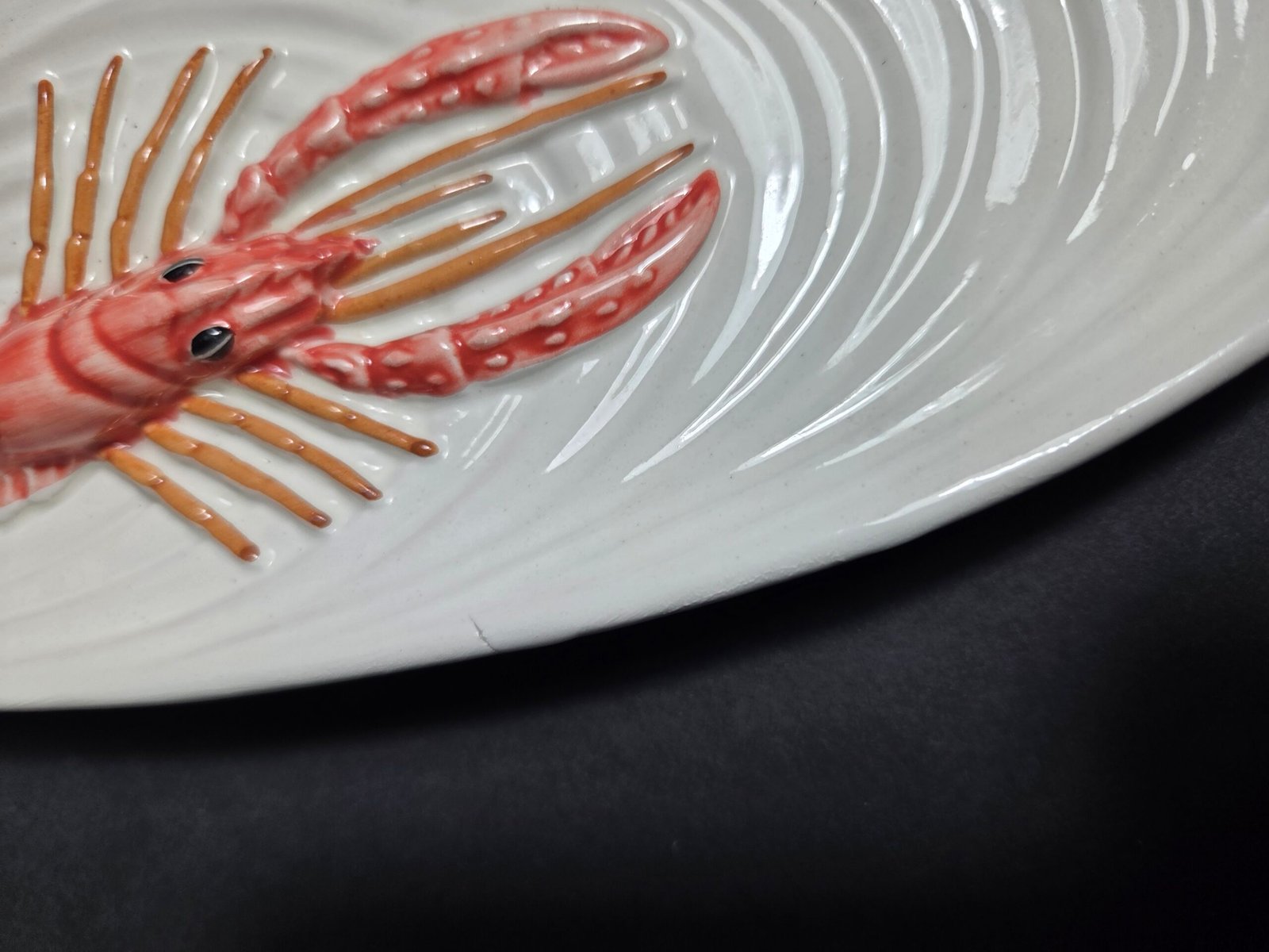 Rare mid-century Bassano Italian appetizer ceramic seafood plates. Set 6 - Image 8