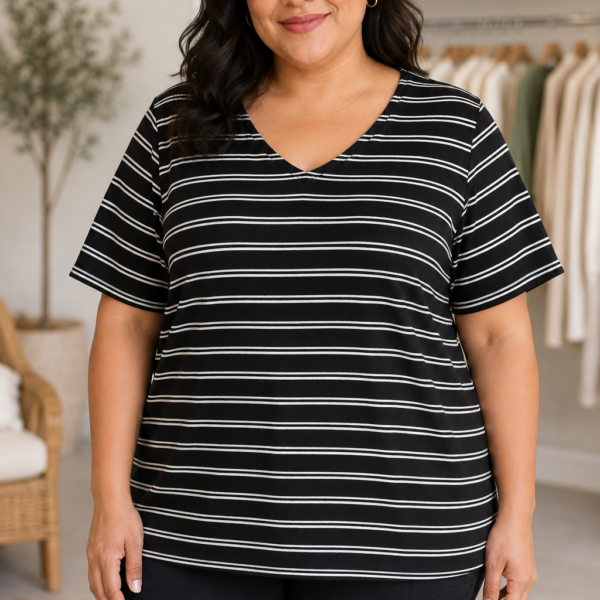 Coral Bay women’s plus-size striped top in size 3X.