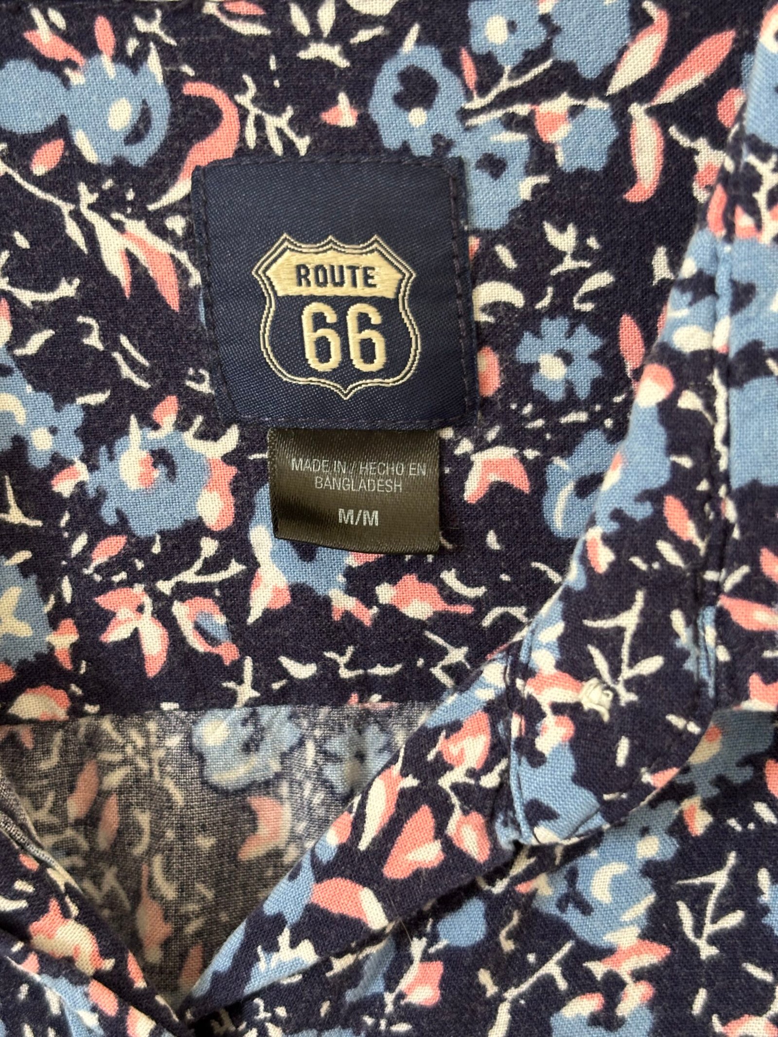 Route 66 Women’s Navy Floral Button-Up Long Sleeve Shirt - Image 3