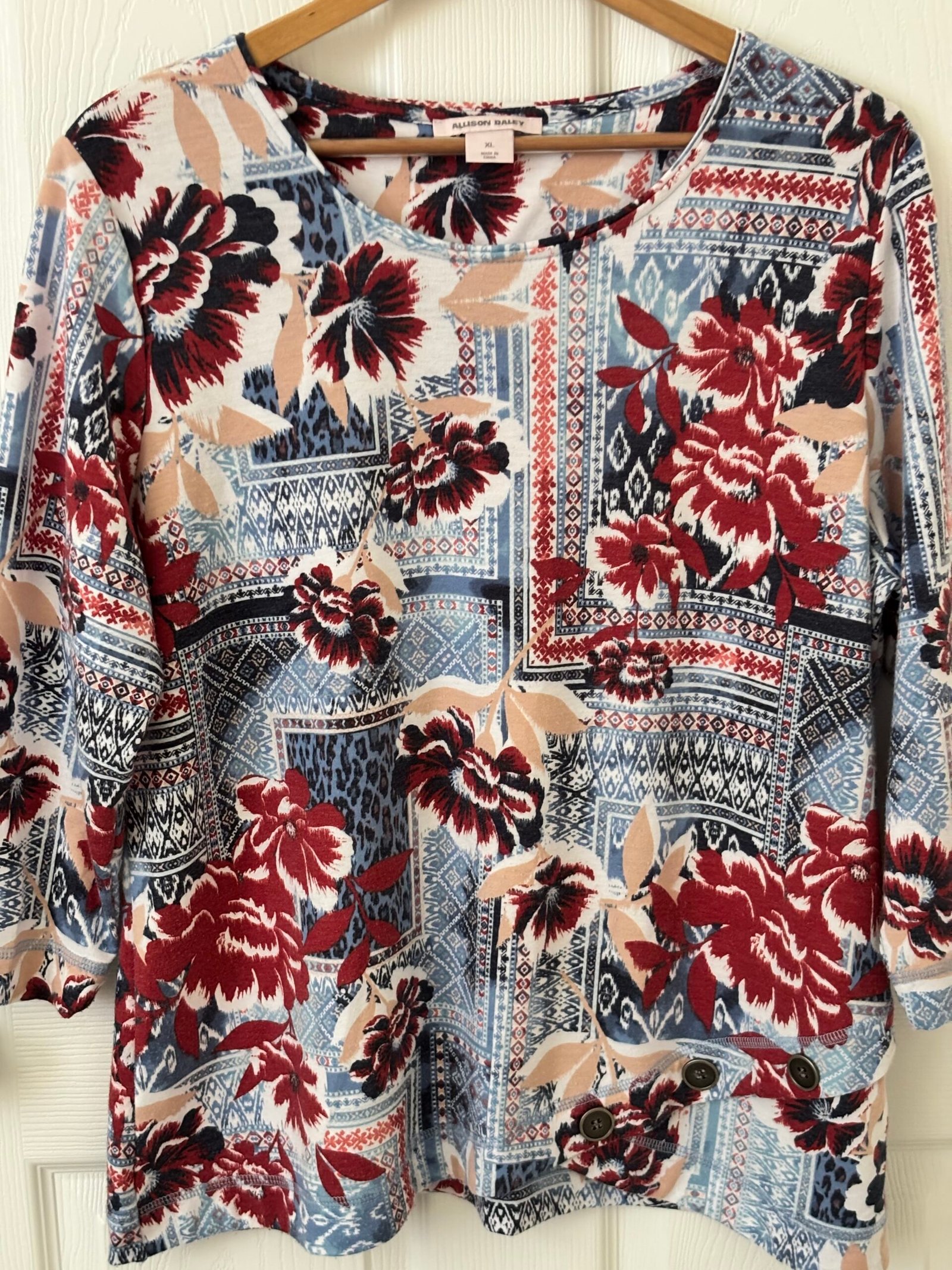 Allison Daley Women’s Floral & Geometric Print Top - Image 2