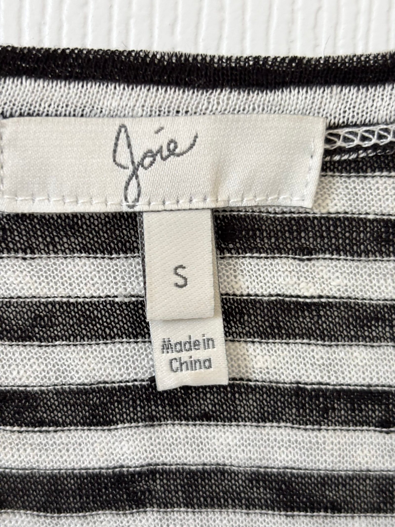 Joie women’s black-and-ivory striped top in size Small. - Image 5