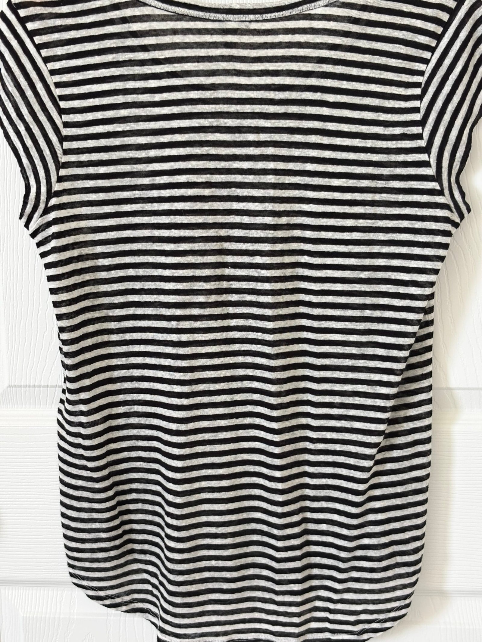 Joie women’s black-and-ivory striped top in size Small. - Image 6