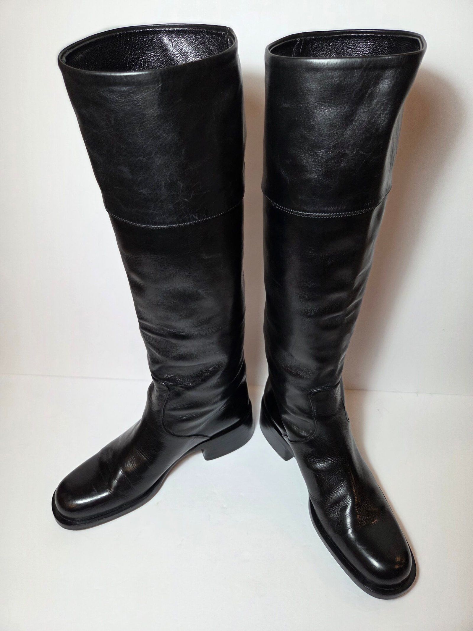 Joan Helpern Signature Women’s Size 7 Black Leather Knee High Boots Italy NWOB - Image 2