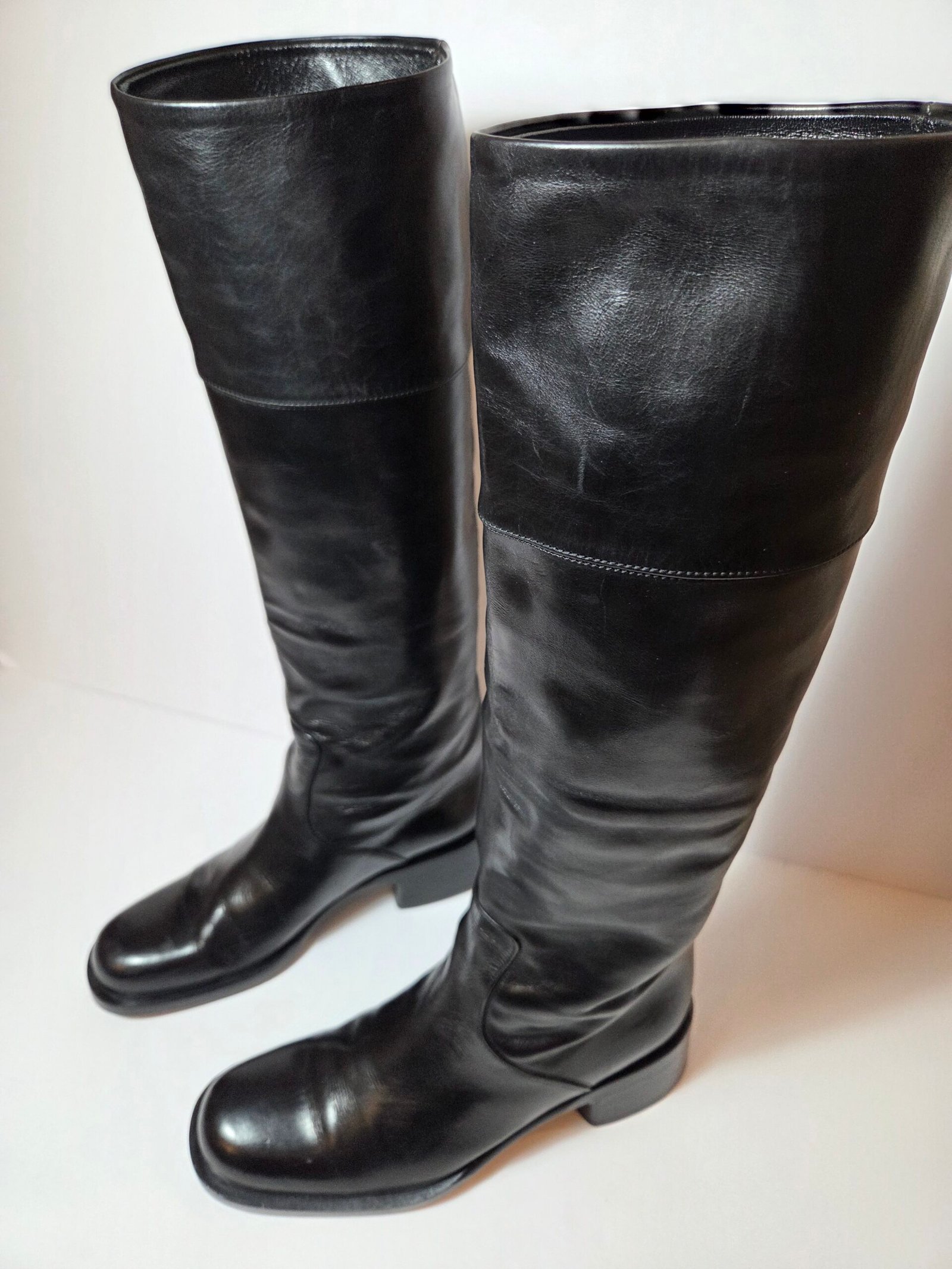 Joan Helpern Signature Women’s Size 7 Black Leather Knee High Boots Italy NWOB - Image 3